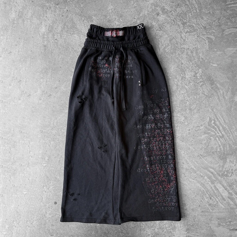 [Apocalypse] Destroy All Monsters Wide Leg Sweatpants Size 2XL Grunge Goth NWT